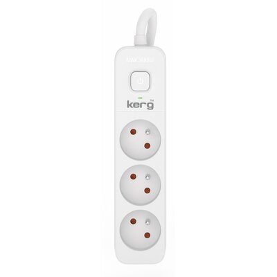 Przedłużacz KERG z wyłącznikiem M02381 3-gniazdowy 5m 3×1,5mm2 H05VV-F 16A/250V biały