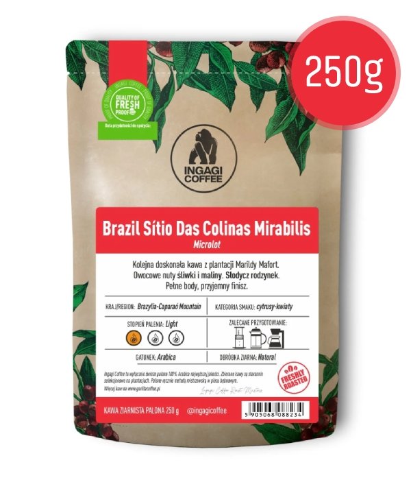 Kawa ziarnista Ingagi Coffee Brazil Sitio Das Colinas Mirabilis 250g