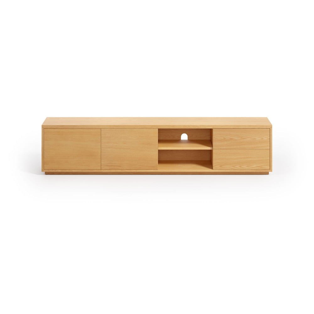 Szafka pod TV w dekorze dębu w naturalnym kolorze 200x44 cm Abilen − Kave Home