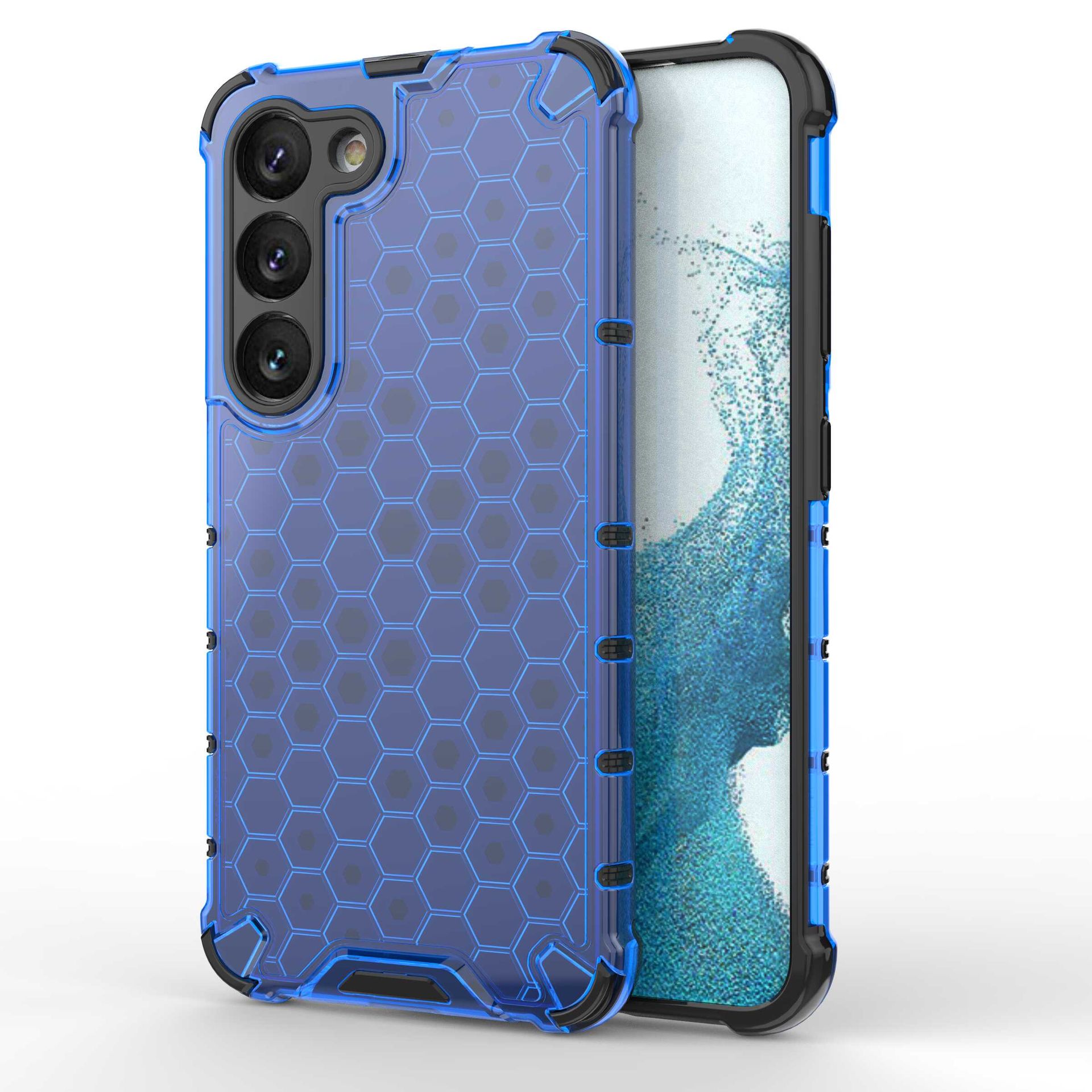 Hurtel Honeycomb etui do Samsung Galaxy S23 pancerny hybrydowy pokrowiec niebieskie