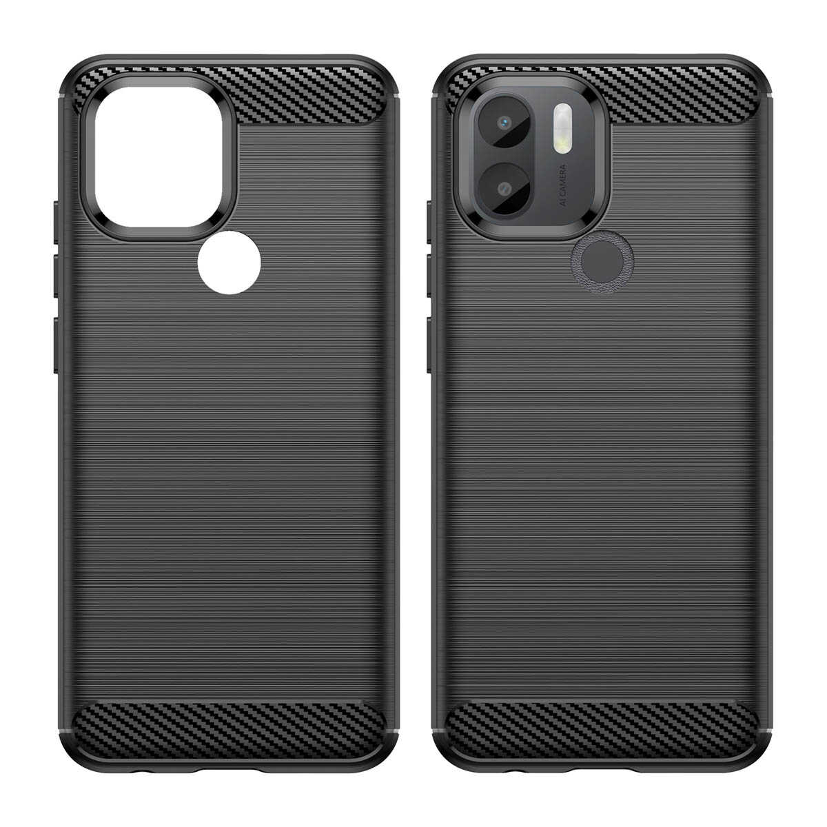Hurtel Carbon Case etui do Xiaomi Redmi A1+ elastyczny silikonowy karbonowy pokrowiec czarne