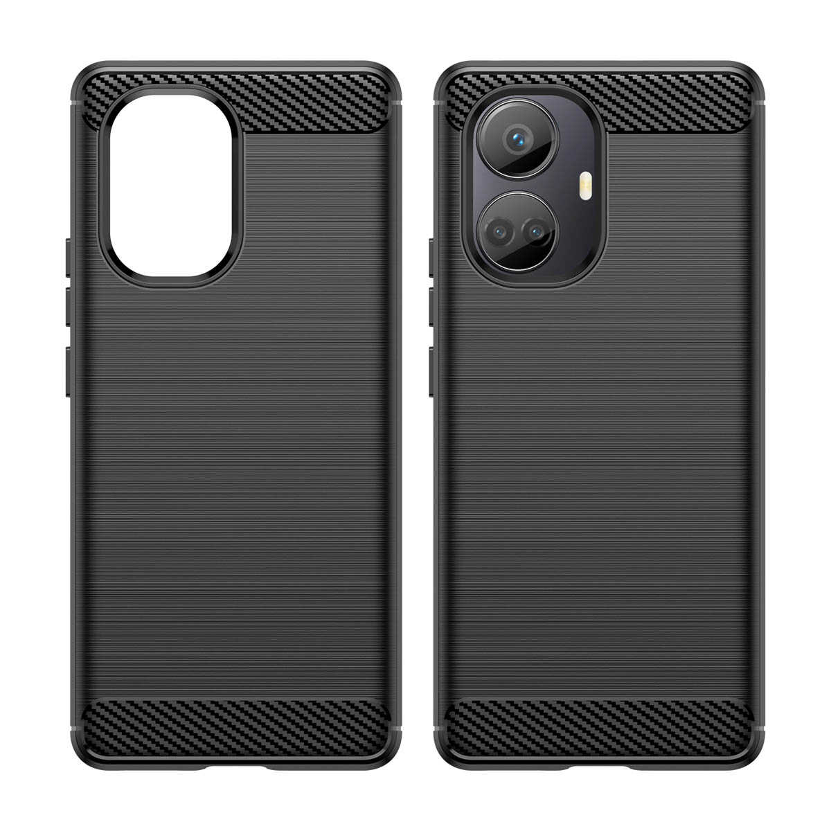 Hurtel Carbon Case etui do Realme 10 Pro+ elastyczny silikonowy karbonowy pokrowiec czarne