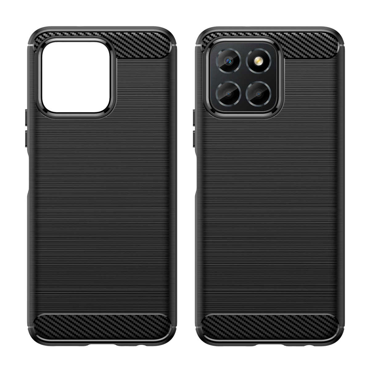 Hurtel Carbon Case etui do Honor X8 5G elastyczny silikonowy karbonowy pokrowiec czarne