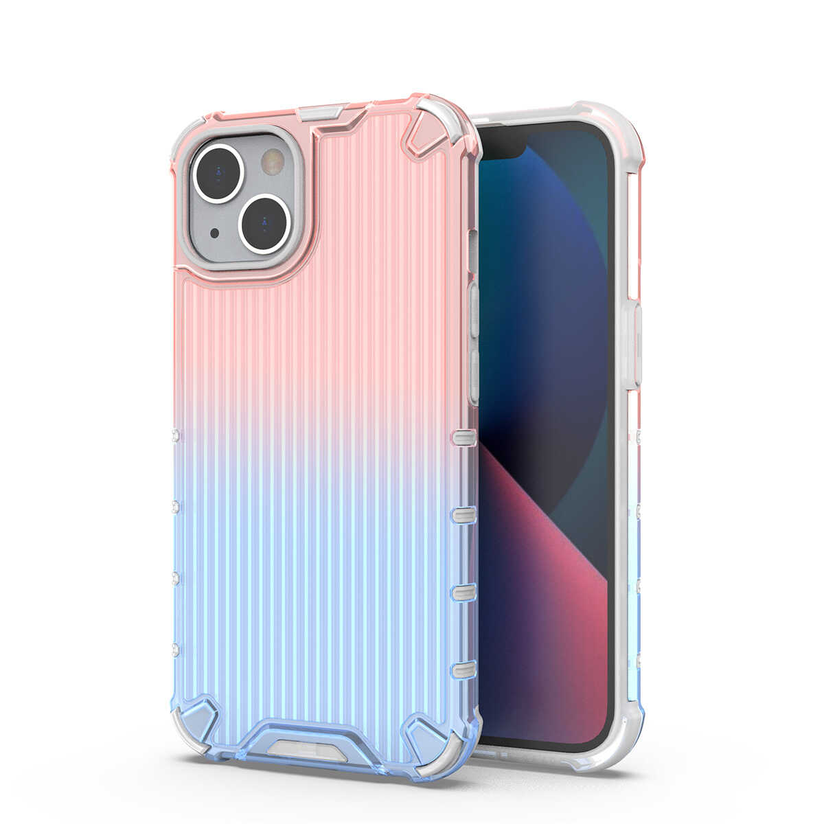 Hurtel Ombre Protect Case etui do iPhone 14 Plus pancerny pokrowiec różowo-niebieskie