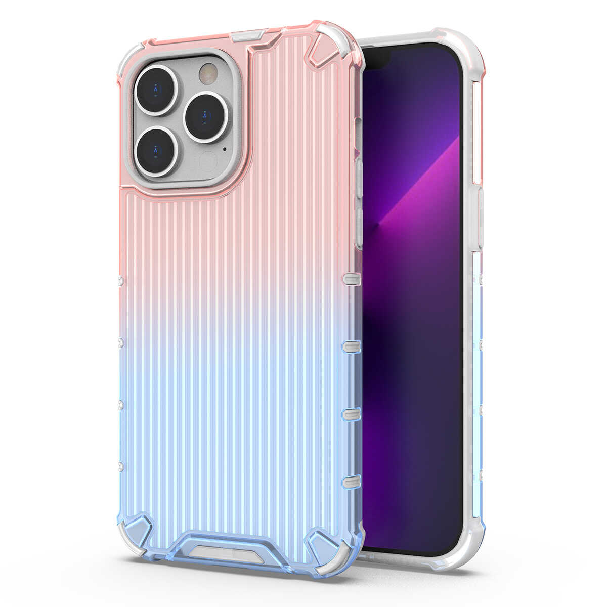 Hurtel Ombre Protect Case etui do iPhone 14 Pro Max pancerny pokrowiec różowo-niebieskie