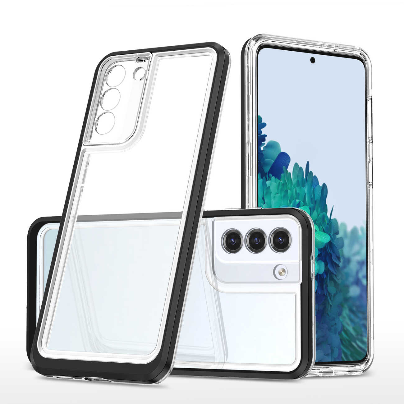 Hurtel Clear 3in1 etui do Samsung Galaxy S23+ silikonowy pokrowiec z ramką czarne