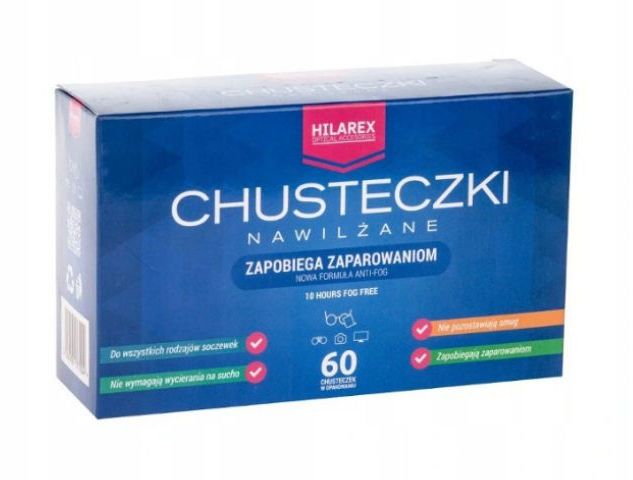 Hilarex Nawilżane Anti-Fog 60szt