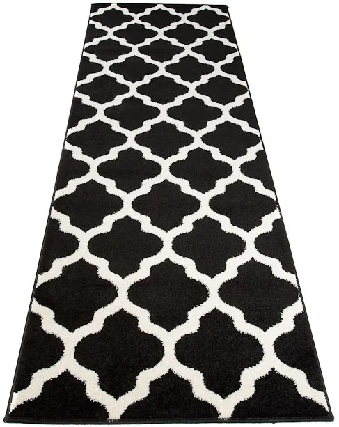 Czarny chodnik w marokańską koniczynę F1-Z19