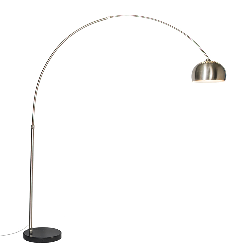 QAZQA Lampa łukowa stalowy metalowy klosz 33 cm regulowany - XXL
