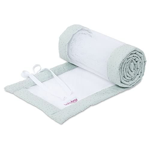 babybay Gniazdko Mesh Royal pasuje do modelu Original, miętowe błyszczące kropki złote
