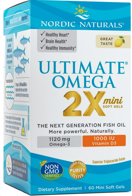 Ultimate Nordic Naturals Omega 2X Mini with Vitamin D3 (60 kaps.)