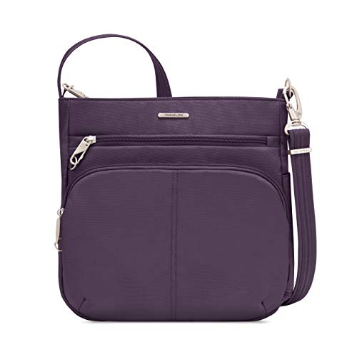 Travelon Damska antykradzieżowa klasyczna N/S crossbody torba na ramię, Fioletowy, 12.5 x 12 x 4, Travelon Anti-Theft Classic N/S Crossbody
