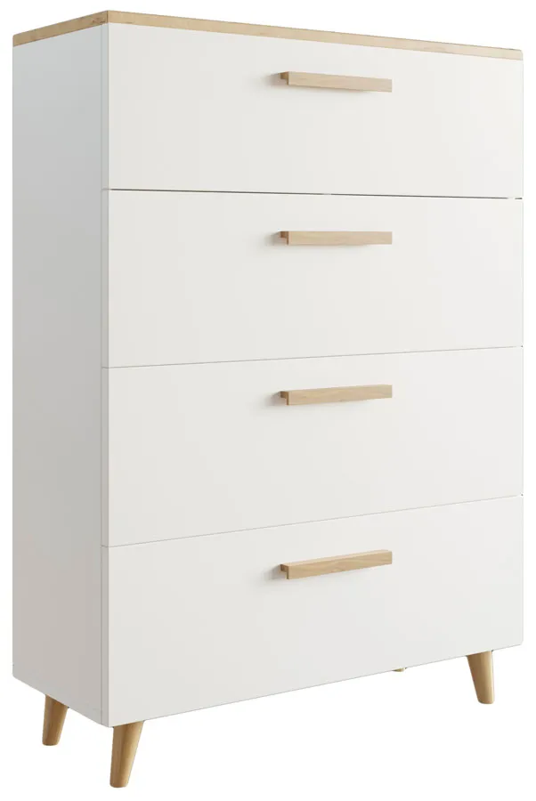 Biała komoda 80 cm z 4 szufladami H4-Z87