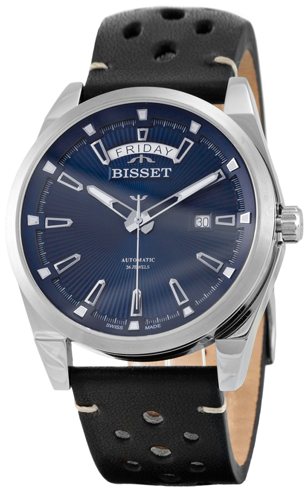 Zegarek Bisset BIS075 BSCF39 srebrny niebieski -
