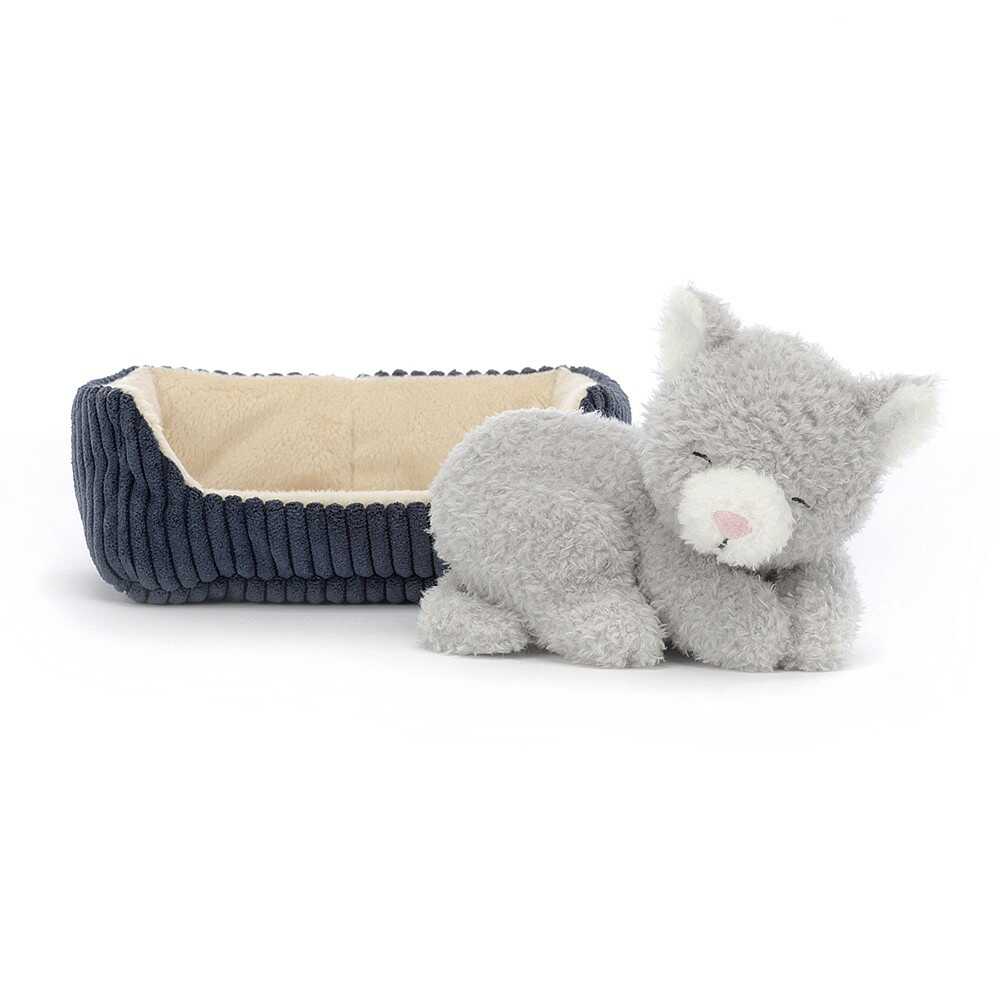 MASKOTKA JELLYCAT Śpiący Kotek w legowisku