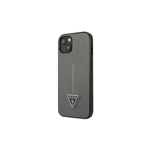 Guess GUHCP14LPSATLG iPhone 14 Pro 6,1` srebrny/silver hardcase SaffianoTriangle Logo