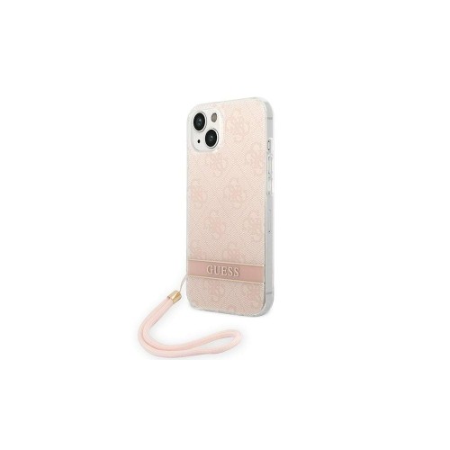 Guess GUOHCP14MH4STP iPhone 14 Plus 6,7` różowy/pink hardcase 4G Print Strap