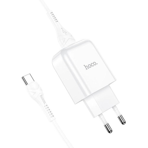 Hoco Ładowarka sieciowa USB + kabel USB-C 2A N2 Vigour biała