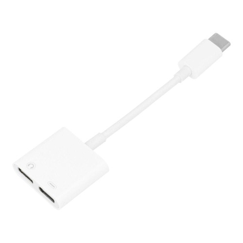 Adapter Hf/Audio + Ładowanie Usb-C Do Usb-C Biały Box