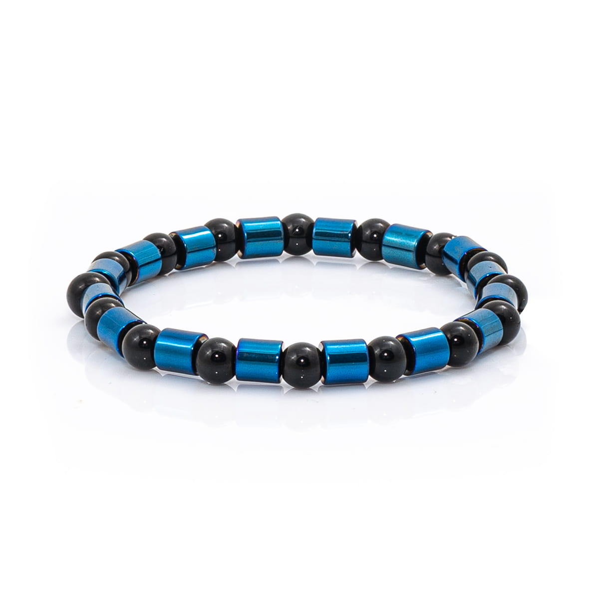 Bransoletka koraliki w kolorze niebiesko-czarnym EM 2 - EM Men's Accessories