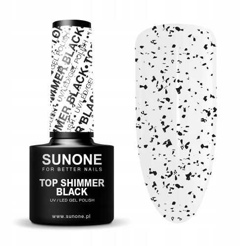 Фото - Лак для нігтів SUNONE Lakiery hybrydowe 5ml Top shimmer black 