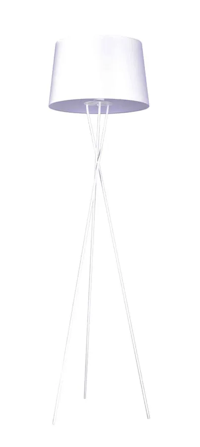 Biała lampa stojąca abażurowa S912 K5-M25