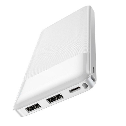 Hoco Power bank 10 000mah Z Lcd 2a 2xusb + Usb-C J72 Biały