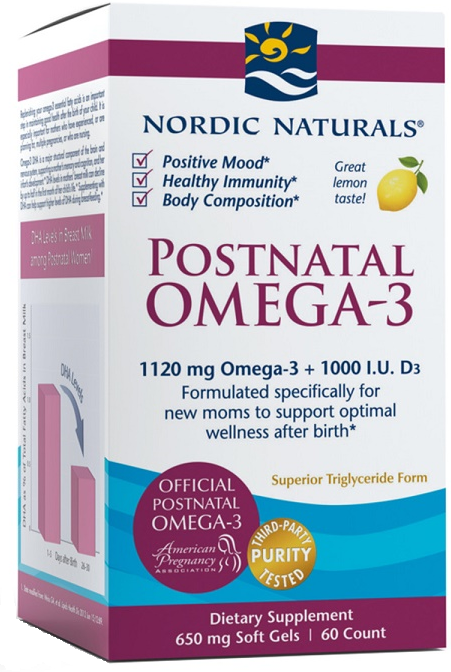 Omega Pharma Nordic Naturals Postnatal 3 cytryna (60 kaps) Nordic Naturals A29D-30691
