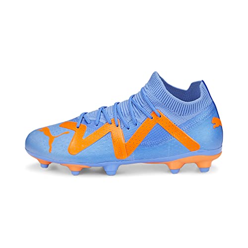 PUMA Unisex dziecięce buty piłkarskie Future Match Fg/Ag Jr, Blue Glimmer Puma White Ultra Orange, 35.5 EU