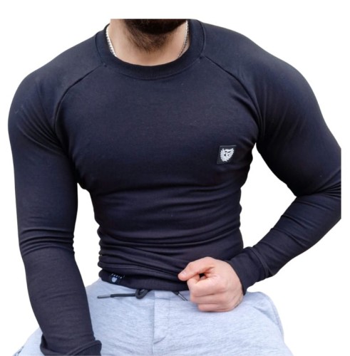 Bluza męska elastyczna czarna z logo na piersi Furia