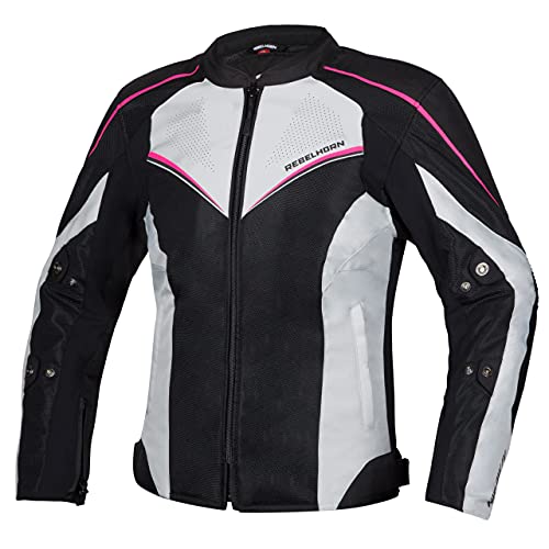 REBELHORN Hiflow IV Lady kurtka motocyklowa dla kobiet, membrana Humax, ochrona łokci i ramion, odpinane kieszenie wentylacyjne, elementy odblaskowe