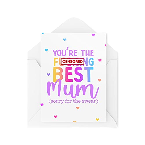 Zabawna kartka na Dzień Matki - You're the F'ing Best Mum - Happy Mother's Day - kartka dla mamy - kartka dla mamy - urodziny mamy - CBH1475