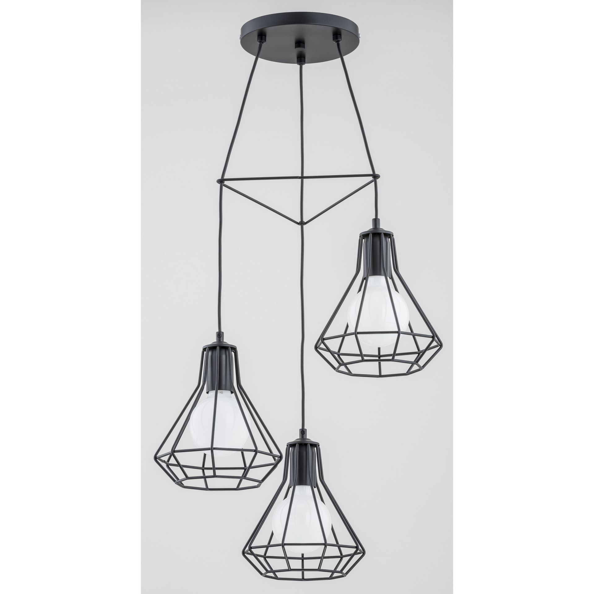 Alfa Sosnowscy Loftowa lampa wisząca KORD 3x E27 wys. 90cm czarny 62134