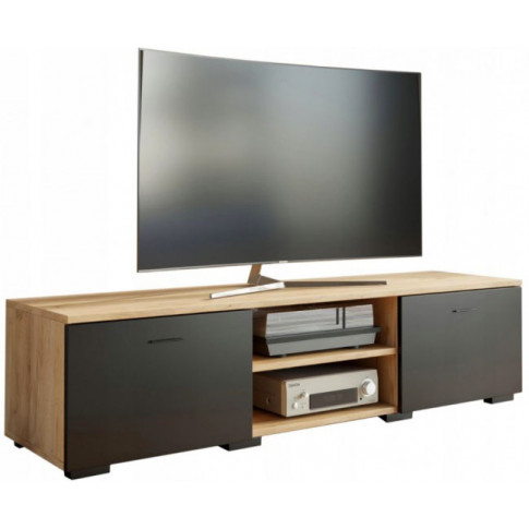 Nowoczesna szafka RTV dąb artisan + czarny K0-K68