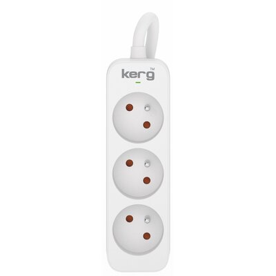 Przedłużacz KERG M02389 3-gniazdowy 5m 3×1,5mm2 H05VV-F 16A/250V biały