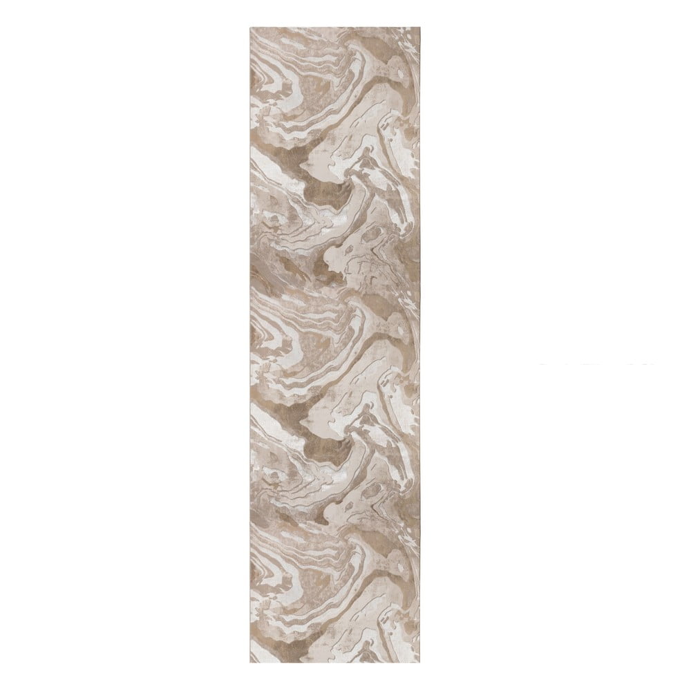 Beżowy chodnik Flair Rugs Marbled, 80x300 cm