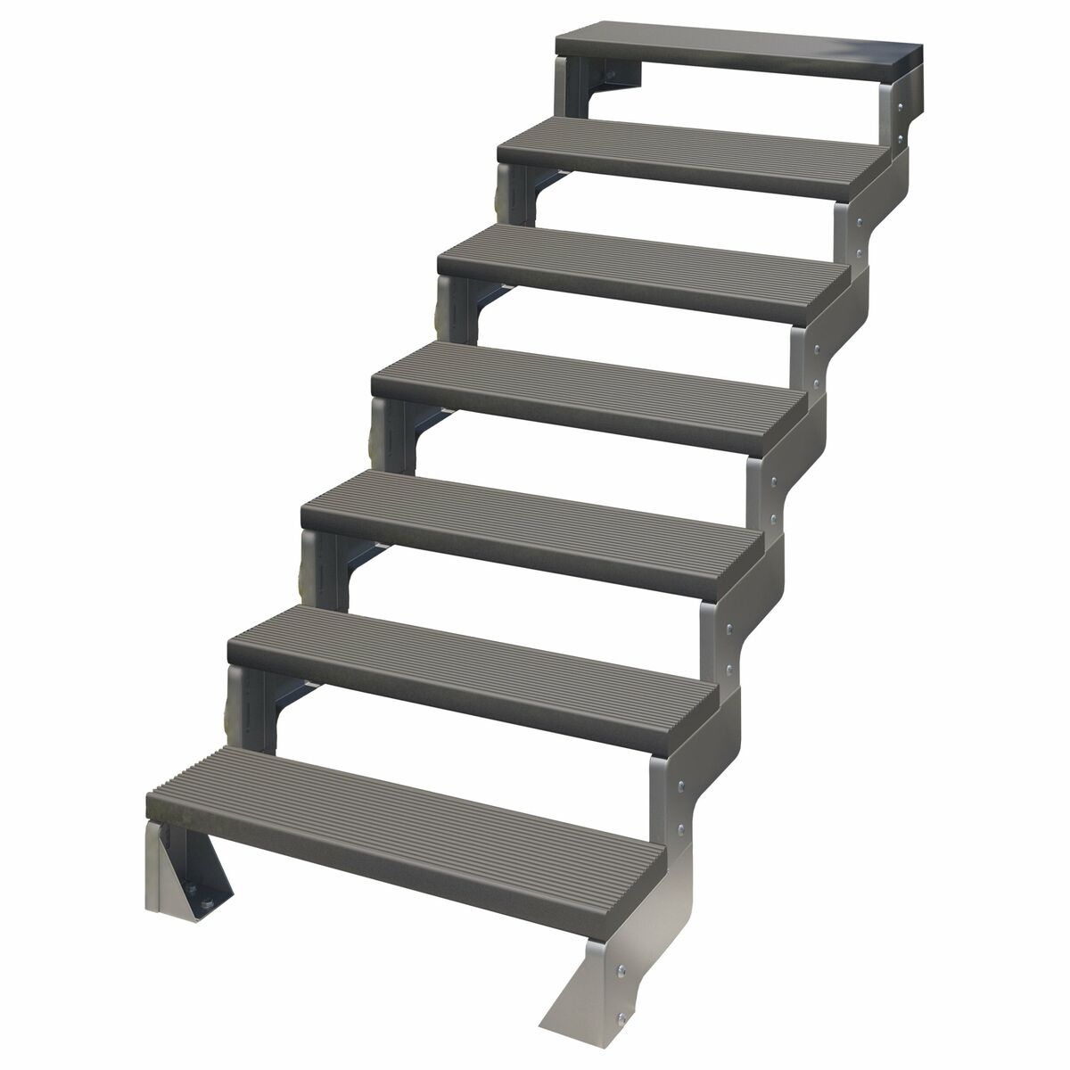 Schody modułowe zewnętrzne proste 7 stopni Trimax atracytowe Gardentop Dolle