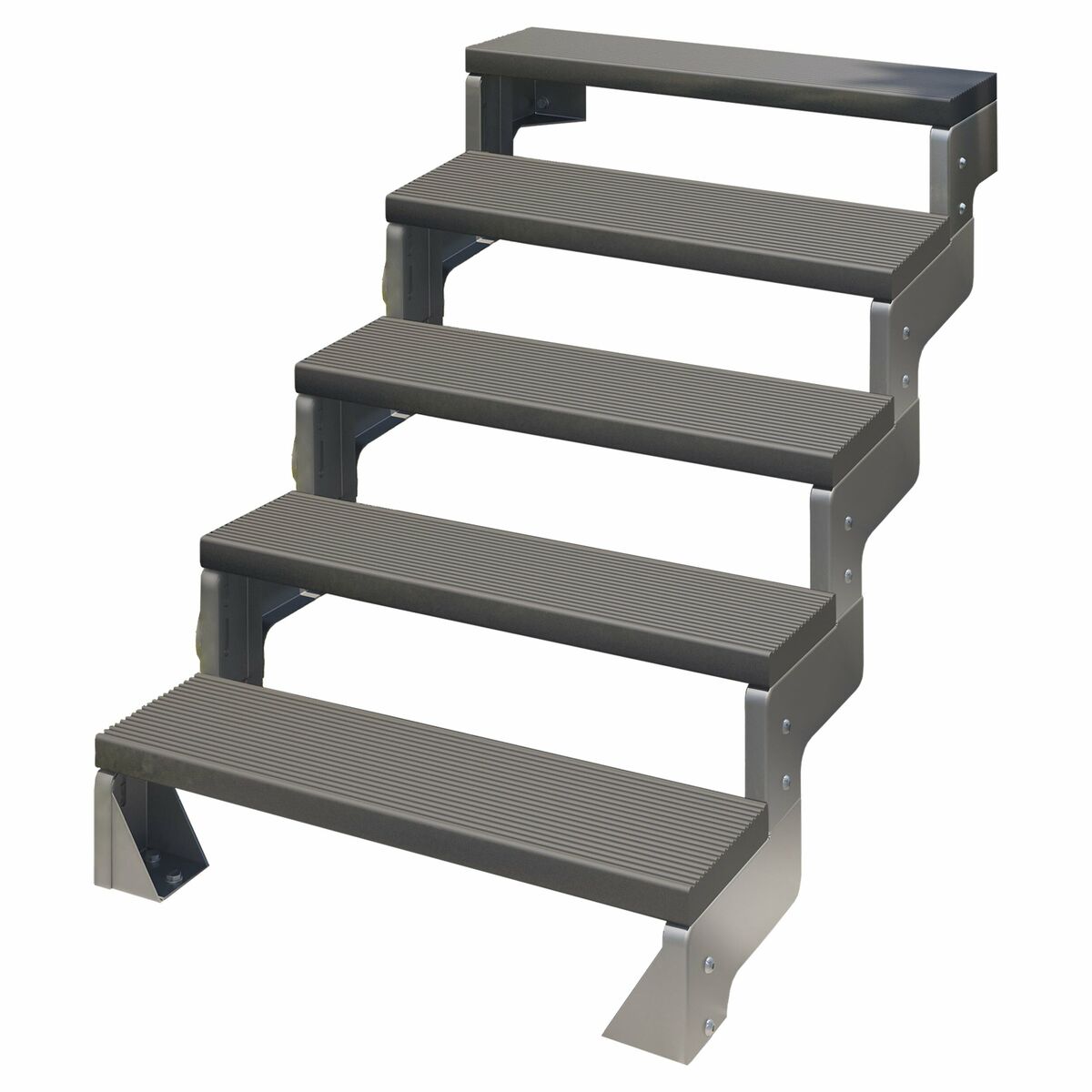 Schody modułowe zewnętrzne proste 5 stopni Trimax atracytowe Gardentop Dolle