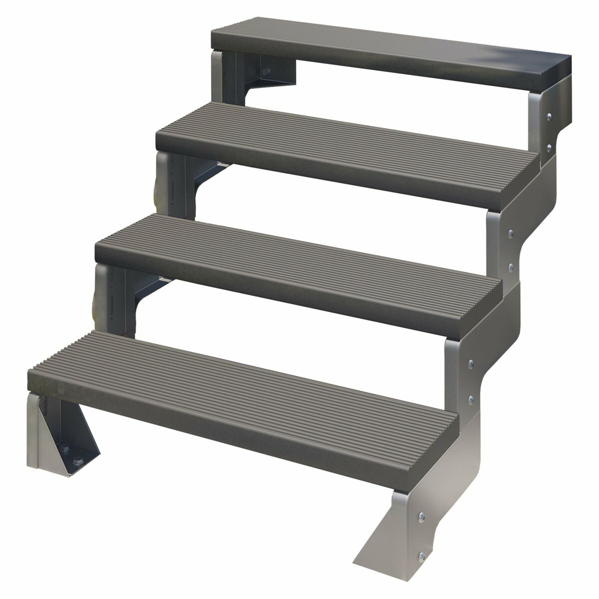Schody modułowe zewnętrzne proste 4 stopnie Trimax atracytowe Gardentop Dolle