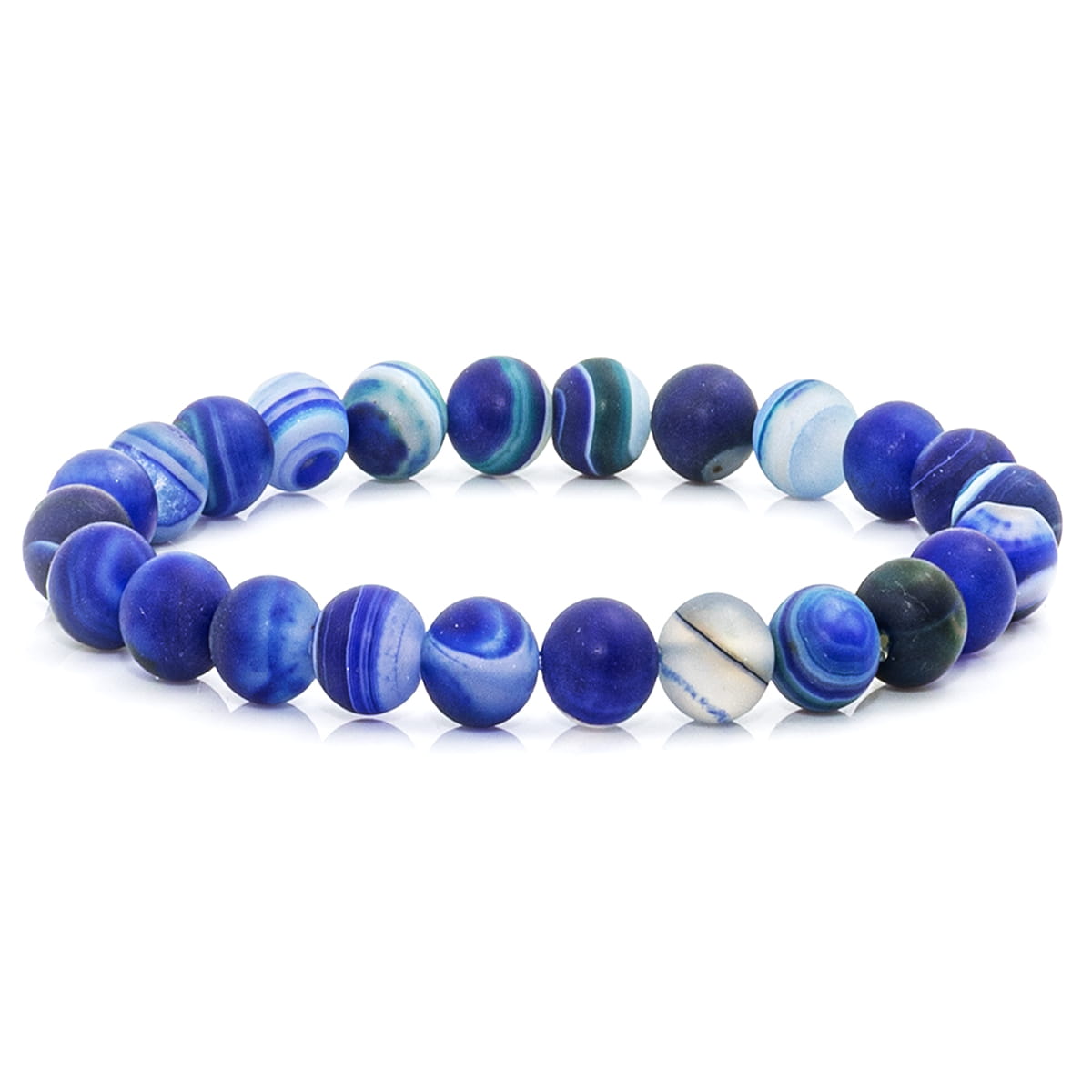 Bransoletka koraliki w kolorze niebieskim EM 22 - EM Men's Accessories