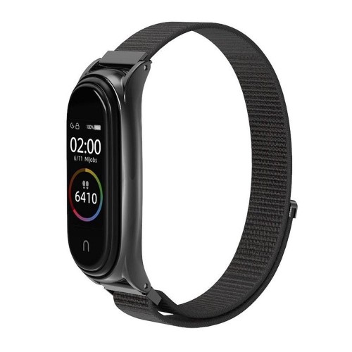OEM Pasek / opaska nylonowa do smart band Xiaomi mi band 5 / 6 / 7czarna (05)