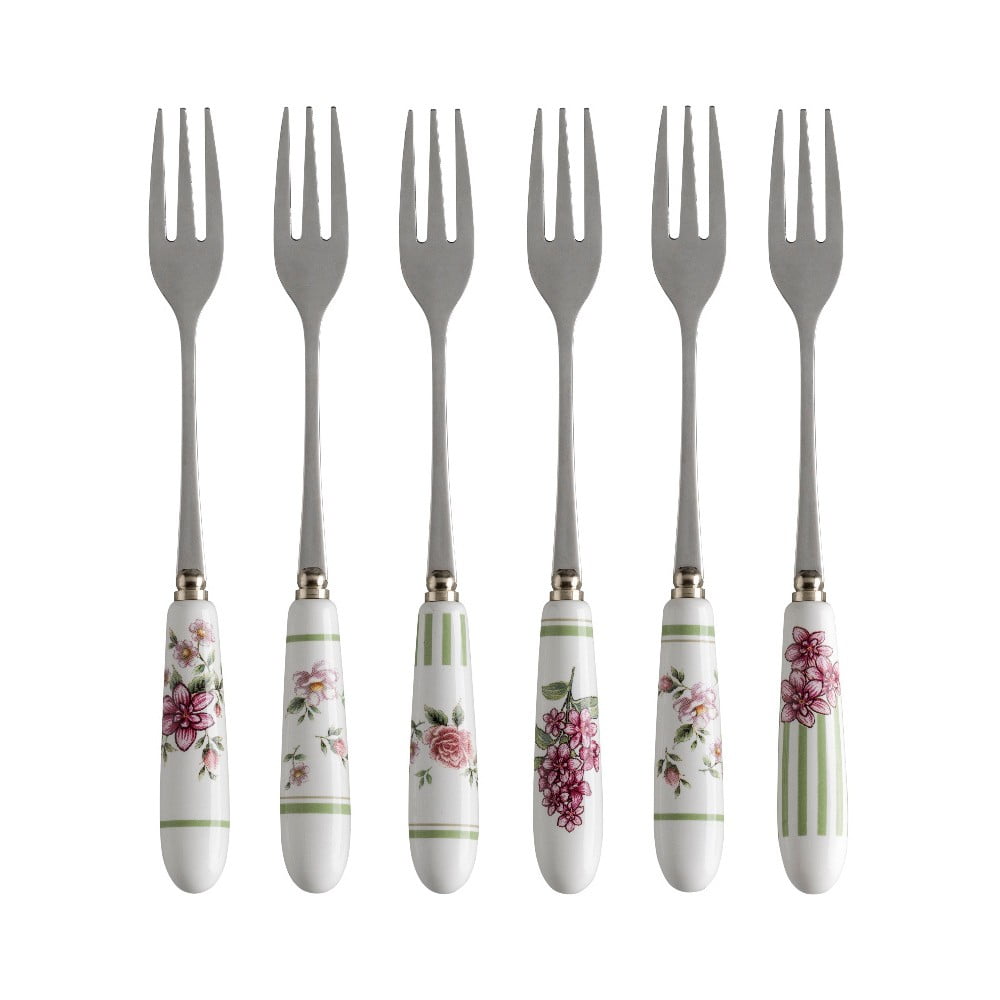 Zestaw 6 widelczyków z ceramiczną rączką Brandani Nonna Rosa