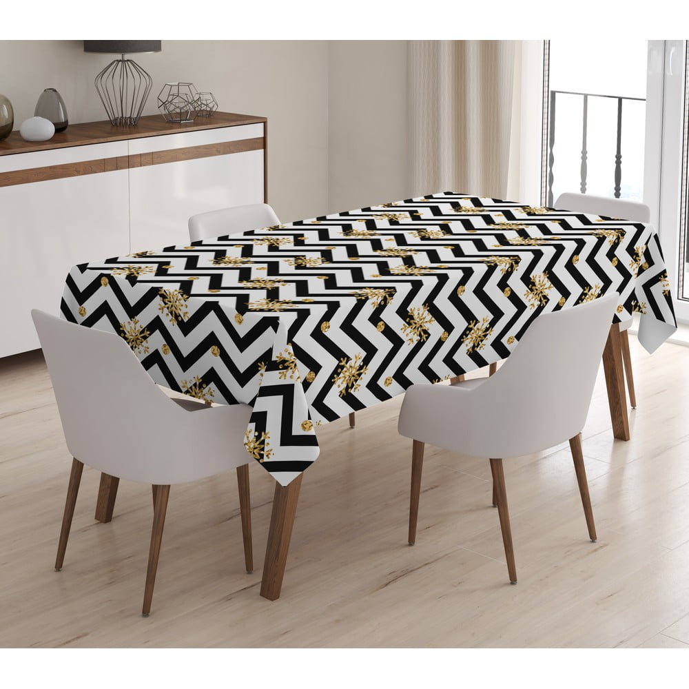 Świąteczny obrus z domieszką bawełny Minimalist Cushion Covers Happy New Year, 140x180 cm