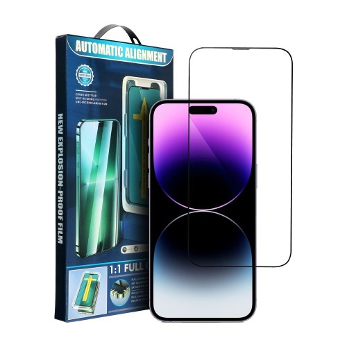 Tempered 5d Full Glue Glass do iPhone Xr / 11 czarny + aplikator