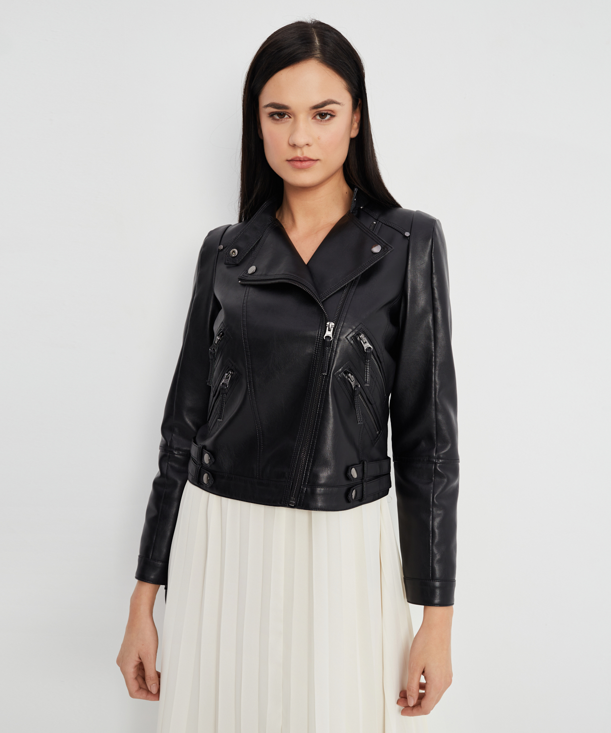 PUCCINI Damska kurtka ze skóry ekologicznej