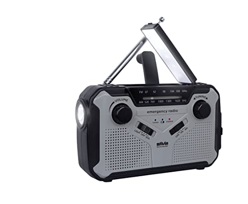 Silva Schneider SOS 112 radio awaryjne, funkcja ładowania telefonu komórkowego przez USB, syrena, latarka, lampka do czytania, czarno-szara
