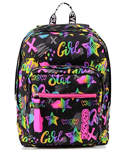 Seven New Fit Plecak, Podwójna przegroda, Szkoła i Podróże, kieszeń na drzwi, Dziewczyny i dziewczęta, Water Resistant, Fantasy Black, Taglia unica, szkoła & czas wolny