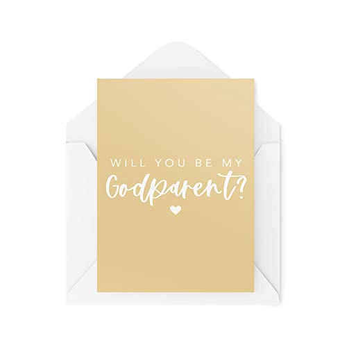 Karty chrzestne - Will You Be My God Parent - God Parent Proposal - Niebinarna karta chrzestna - Be My Godparent - Kartka na chrzest - CBH1433