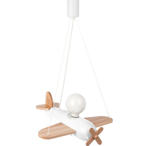 Biało-naturalna lampa wisząca dla dzieci samolot - S201 L4-P77