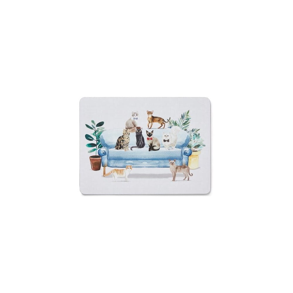 Zestaw 4 korkowych mat stołowych 21.5x29 cm Cooksmart ® Curious Cats